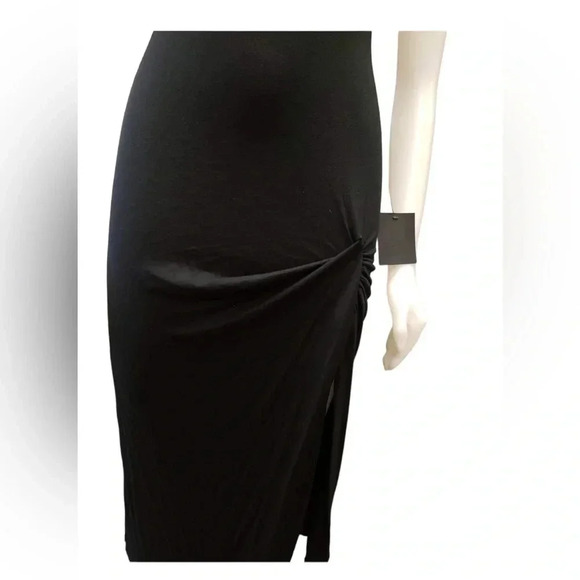 Lulu’s Sexy Black Midi Side Ruching  Dress Size Medium - Picture 8 of 12